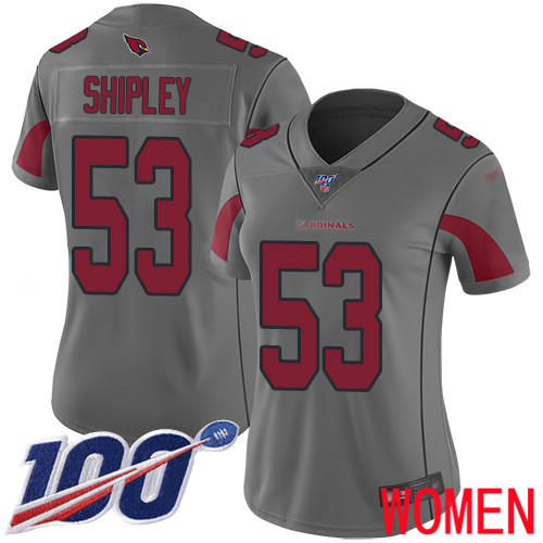 Arizona Cardinals Limited Silver Women A.Q. Shipley Jersey NFL Football 53 100th Season Inverted Legend
